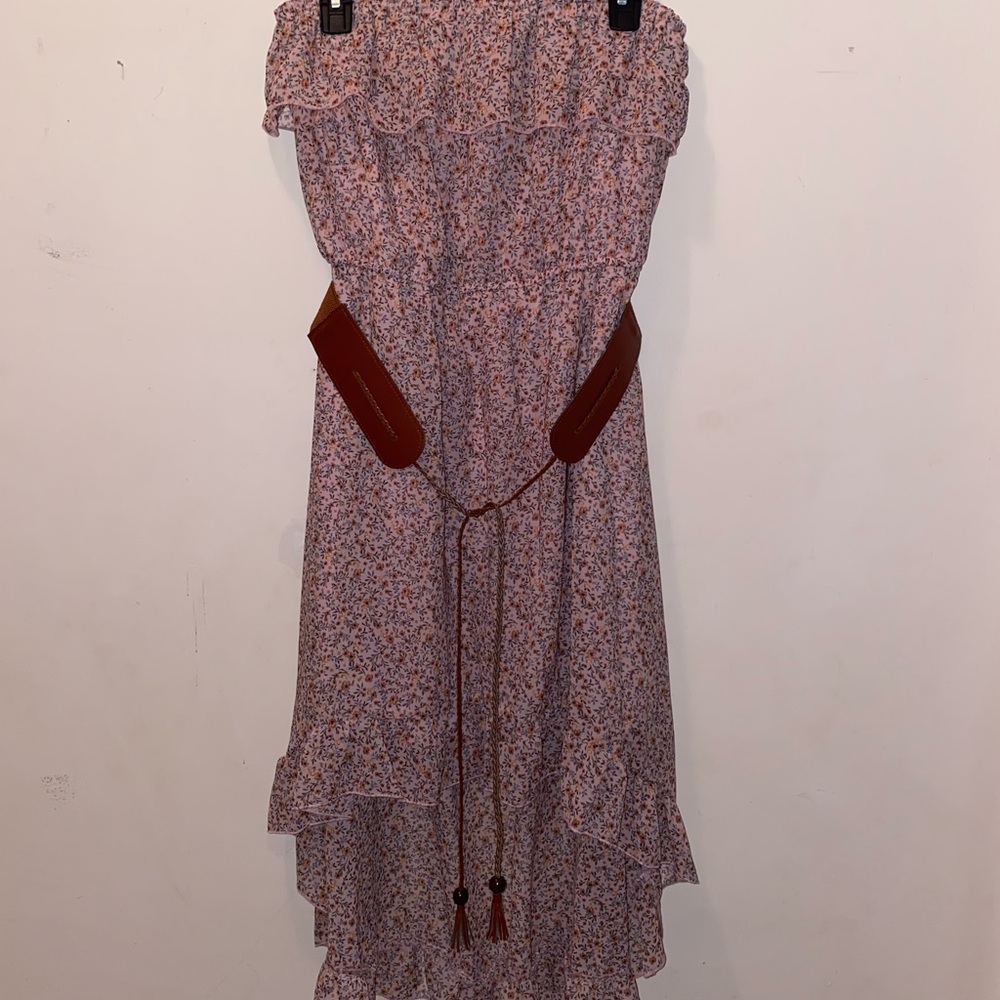 Strapless high-low dress
